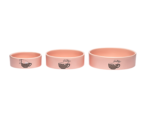 3 Pcs Ceramic Pet Bowl Set